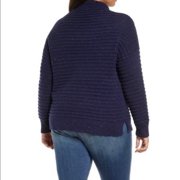 NWT Court & Rowe Speckled Mock-Neck Sweater Navy Blue Women’s 1X — Cozy Texture - Picture 8 of 8